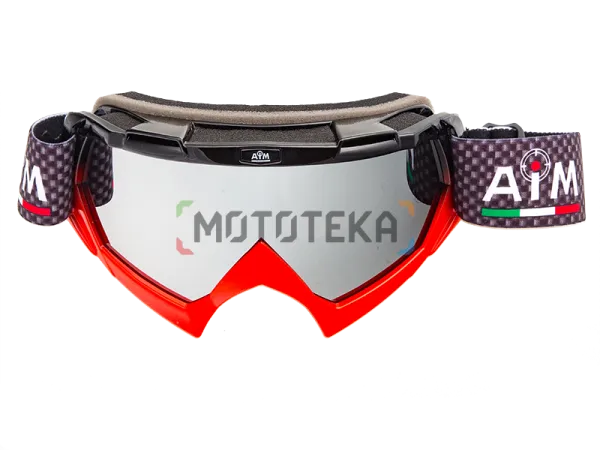 Мотоочки кроссовые AiM (Аим) (PRO) 157-500 Black-Red Glossy